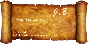 John Benedek névjegykártya