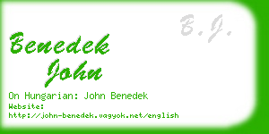 benedek john business card